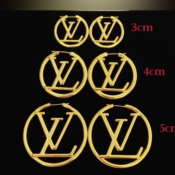 Earrings…Earrings..Gold 4cm LV - Picture 2 of 4